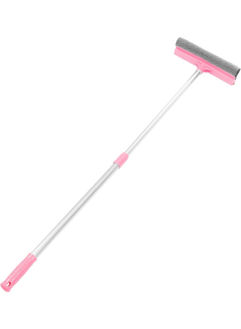2-in-1 Telescopic Window Squeegee – Double-Sided Glass Cleaner with Long Aluminum Handle – Microfiber Scrubber & Wiper for Windows, Showers, Mirrors, Glass Doors - Image 2