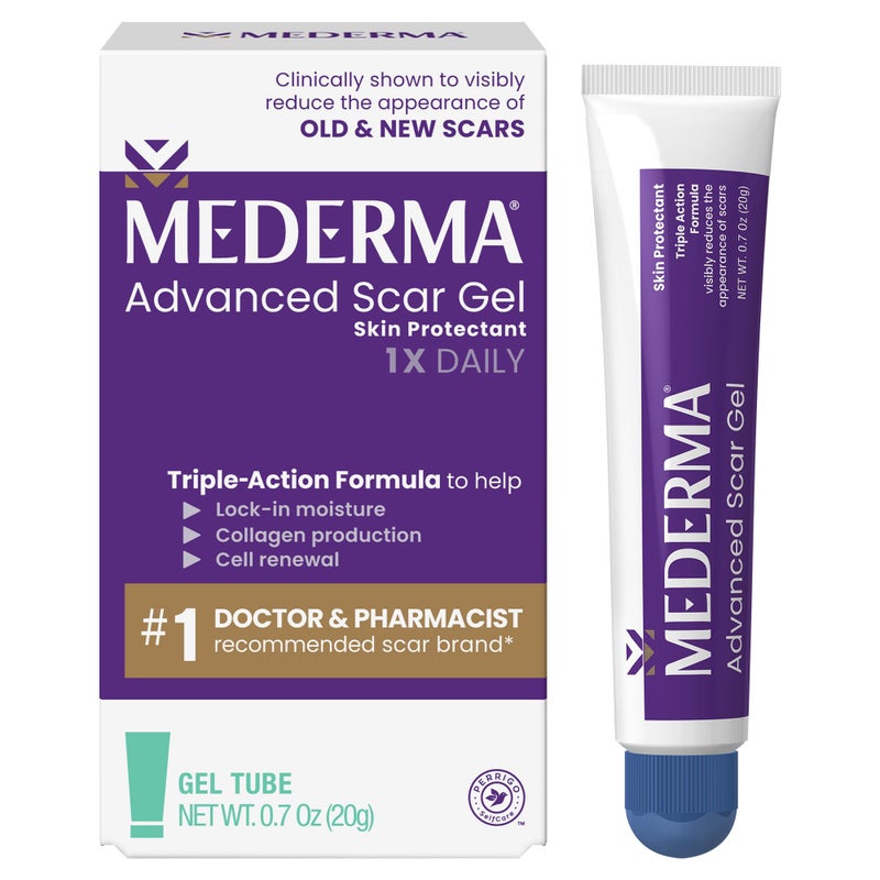 Mederma Advanced Scar Gel - Treats Old & New Scars, Reduces Appearance of Scars from Acne, Surgery, Burns, Injury & Stretch Marks, 0.70 Oz (20g) - Image 2