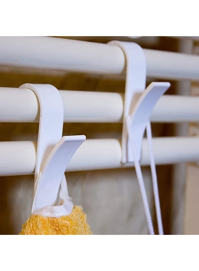 قطعتان من خطافات الحائط البيضاء توفير المساحة رف المناشف للمطبخ وحمام التخزين - Image 3