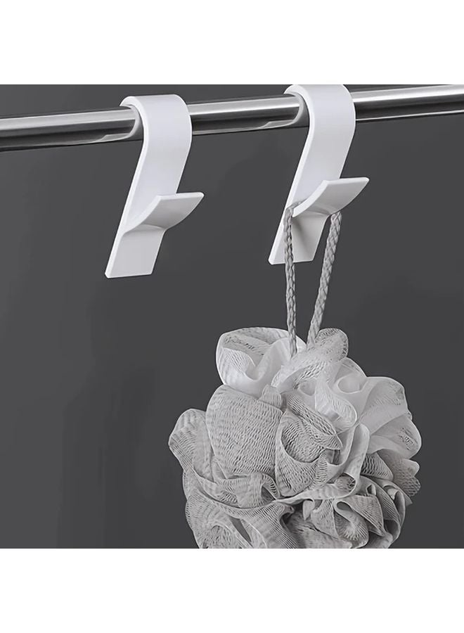 قطعتان من خطافات الحائط البيضاء توفير المساحة رف المناشف للمطبخ وحمام التخزين - Image 1