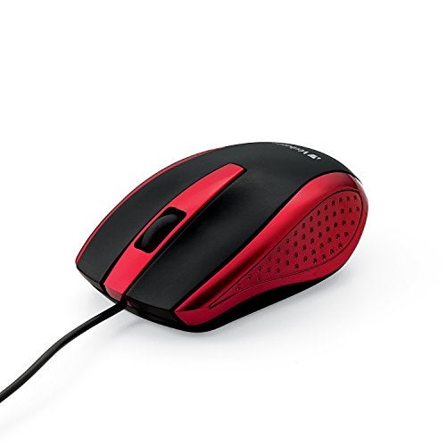 Verbatim Wired USB Computer Mouse - Corded USB Mouse for Laptops and PCs - Right or Left Hand Use, Red 99742, 1.4" x 2.4" x 3.9" - Image 1