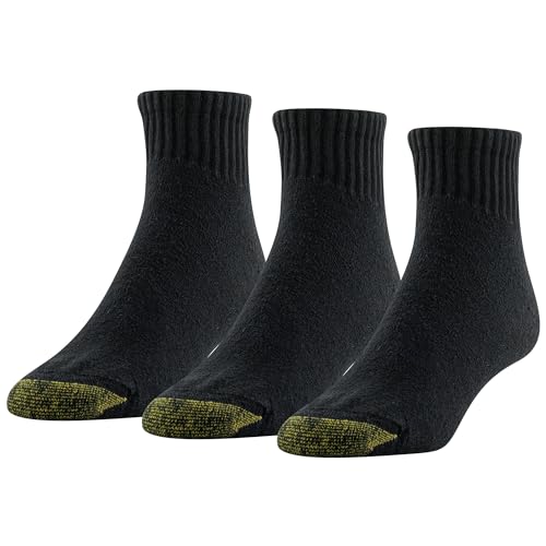 GOLDTOE Men's Ultra Tec Performance Ankle Socks, 3-Pairs, Black, Large - Image 1