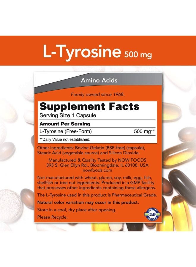 Now Foods L-Tyrosine Dietary Supplement - 120 Capsules - Image 2