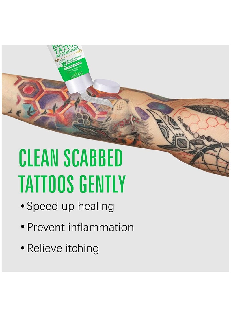 Elaimei - Tattoo Repair Aftercare Gel 60ml Tattoo Cream Aftercare Moisturizer Tattoo Healing Gel Tattoo Lotion Color Enhancement & Brightener Tattoo Cream Care Refresh Old Tattoos Unisex - Image 1