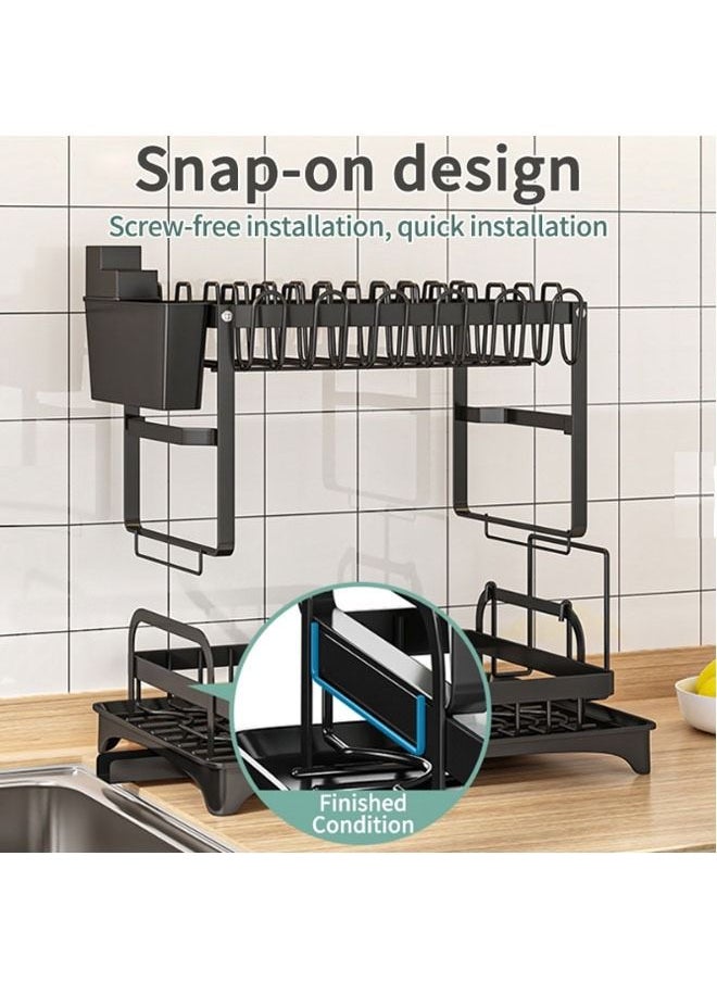 NKX - 2-Tier Dish Drying Rack With Drain Board - Image 1