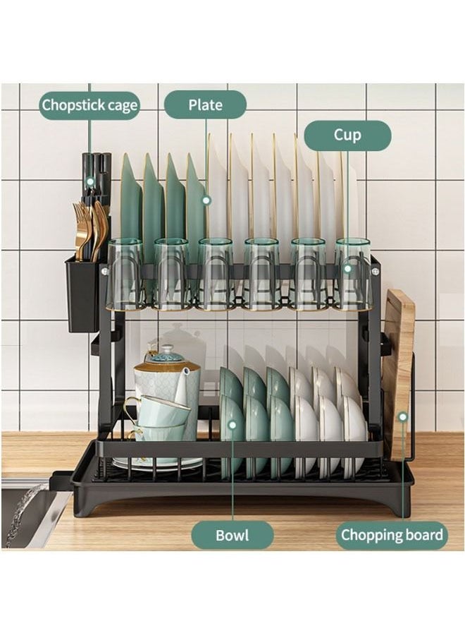 NKX - 2-Tier Dish Drying Rack With Drain Board - Image 1