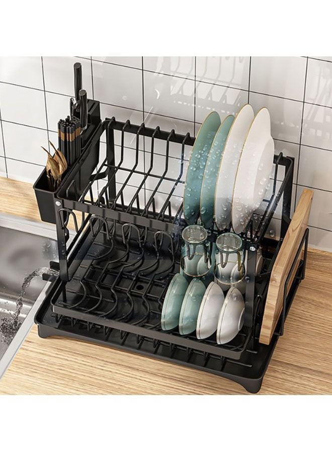 NKX - 2-Tier Dish Drying Rack With Drain Board - Image 1