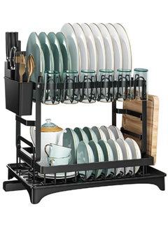 2-Tier Dish Drying Rack With Drain Board