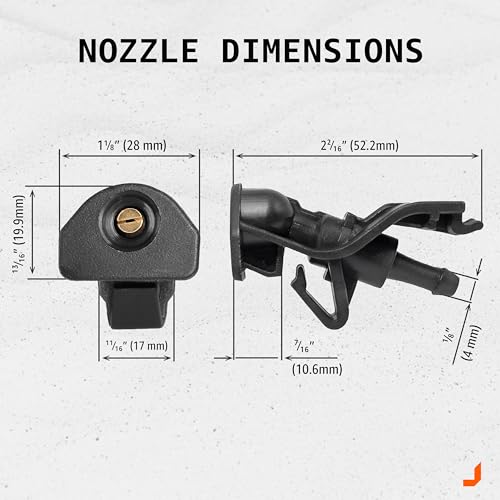 Click&Fit Adjustable Windshield Washer Nozzles compatible with Ford Explorer MK5 2011-2015, Ford Mustang 2010-2014 – Wiper water spray jets replaces BB5Z17603A, AR3Z17603A, 2-Pack Kit - Image 3