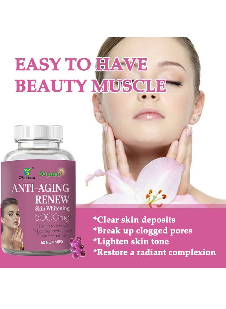 Wins Town - Anti Aging Gummies, Non GMO Skin Whitening Gummies, Antioxidant-female Skin Health Supplement, Safe And Natural Women Skin Care Dietary Supplements For Dark Spots Removal, (1pc) - Image 1