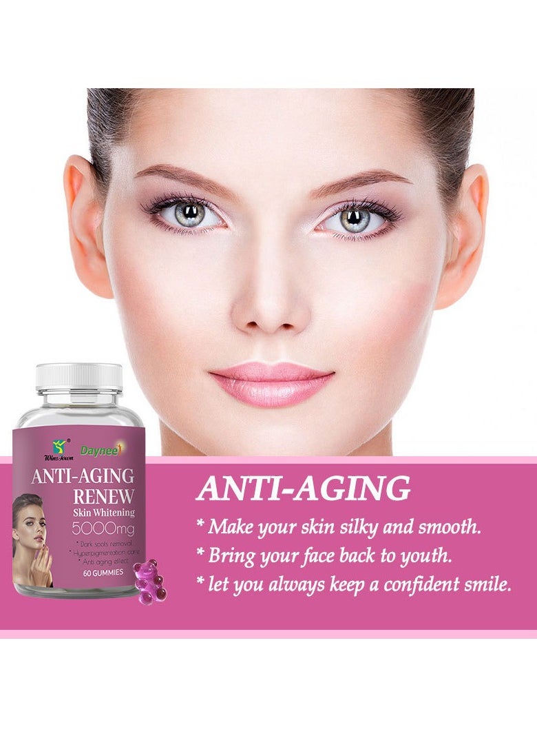 Wins Town - Anti Aging Gummies, Non GMO Skin Whitening Gummies, Antioxidant-female Skin Health Supplement, Safe And Natural Women Skin Care Dietary Supplements For Dark Spots Removal, (1pc) - Image 1