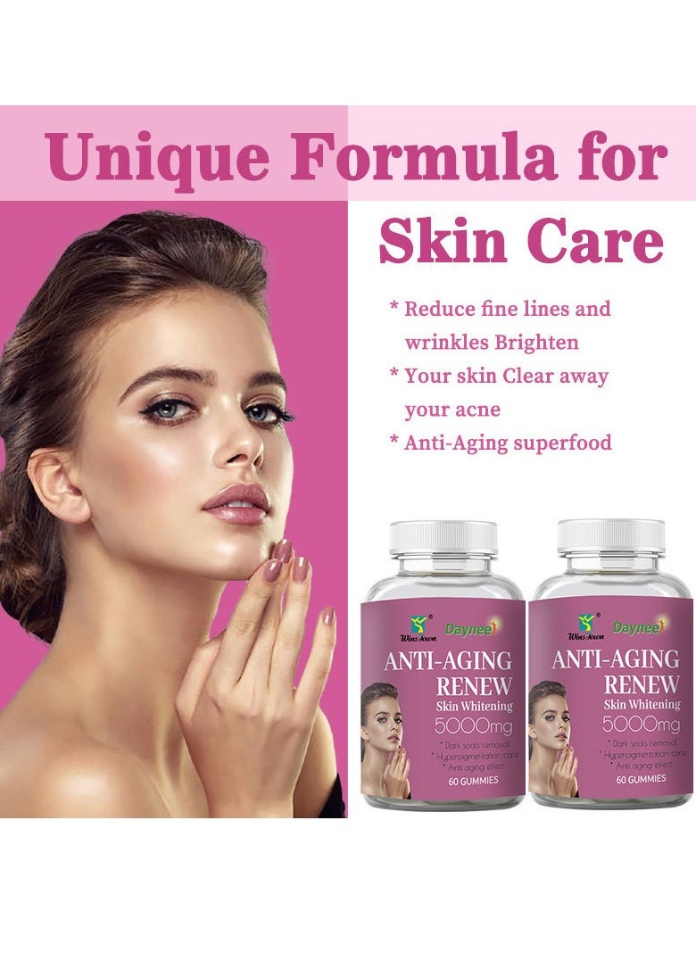 Wins Town - Anti Aging Gummies, Non GMO Skin Whitening Gummies, Antioxidant-female Skin Health Supplement, Safe And Natural Women Skin Care Dietary Supplements For Dark Spots Removal, (1pc) - Image 1