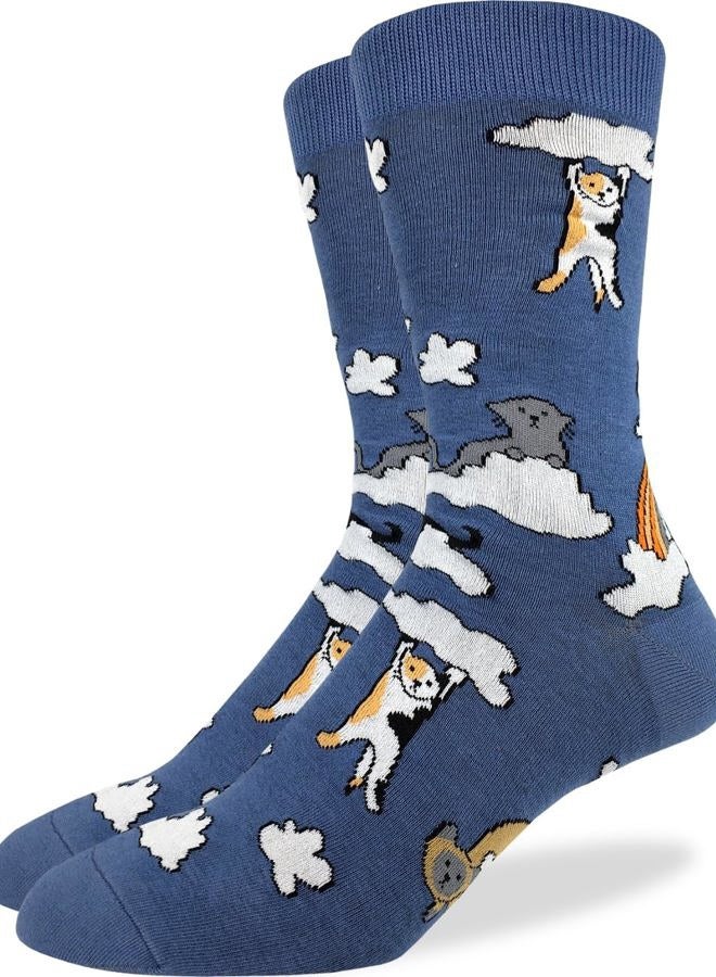 Good Luck Sock Men's Cat Socks, Cats - Cloud Cats, One size - Image 1