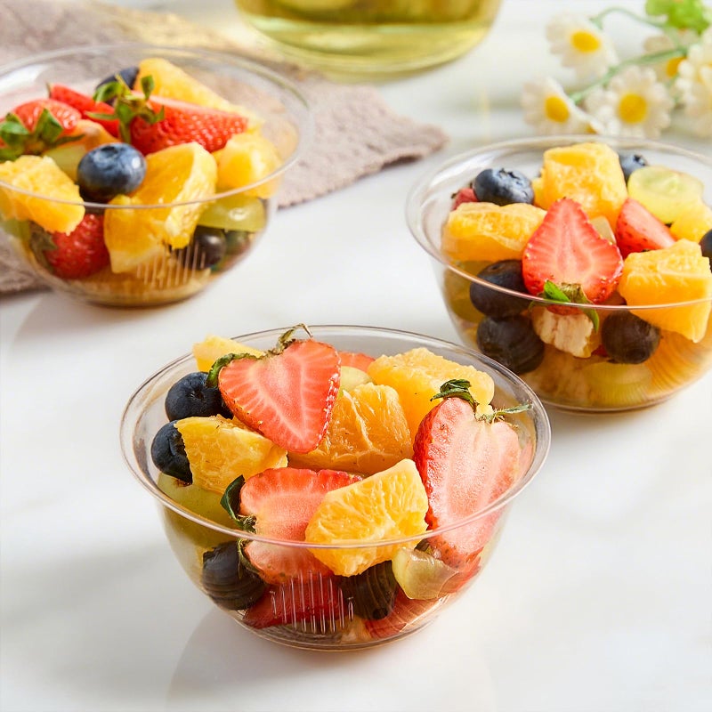 Qeirudu 8 oz Small Clear Plastic Bowls, 100 Pack Disposable Hard Plastic Party Serving Bowls for Fruit, Desserts, Parfaits, Ice Creams, Snacks - Image 4