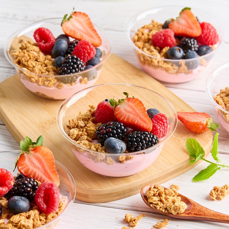 Qeirudu 8 oz Small Clear Plastic Bowls, 100 Pack Disposable Hard Plastic Party Serving Bowls for Fruit, Desserts, Parfaits, Ice Creams, Snacks - Image 5