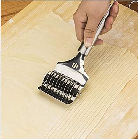 PUTHAK 16x7x3.1cm High Grade Stainless Steel Noodle Lattice Roller Docker Dough Cutter Pasta Spaghetti Maker for Kitchen Cooking Tools - Image 1