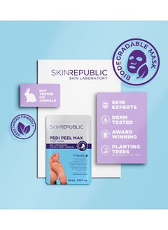 SKIN REPUBLIC Skin Republic Pedi Foot Peel Max 15% Stronger Acids Removes Severely Dry Skin & Cracked Heels After 7 Days, Fights Foot Odour (1 Pair) 40ml - Pack Of 3  - Image 4
