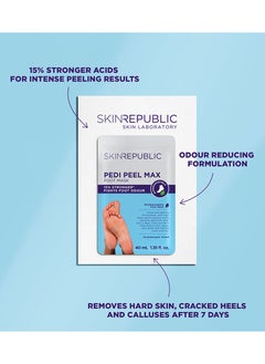 SKIN REPUBLIC Skin Republic Pedi Foot Peel Max 15% Stronger Acids Removes Severely Dry Skin & Cracked Heels After 7 Days, Fights Foot Odour (1 Pair) 40ml - Pack Of 3  - Image 5