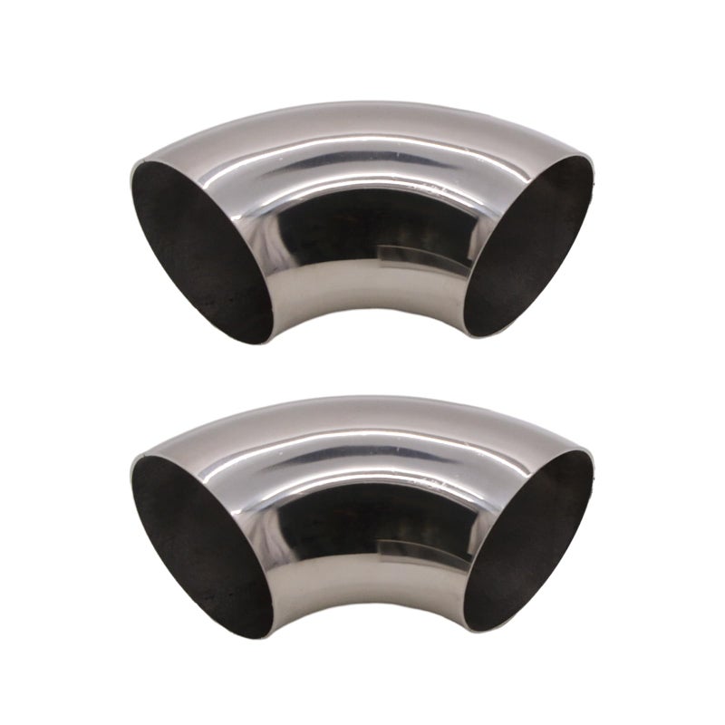 ZYHW OD 175 Inch Stainless Steel Exhaust Bend Tube 90 2 Pcs Thicken 15mm 304 Stainless Steel Exhaust Elbow Pipe for Car Modified Exhaust System