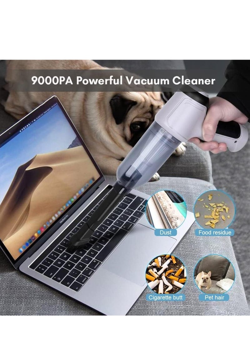 Wtrtr - Handheld Car Vacuum Handheld Cordless Cleaner Portable Mini Air Duster & Hand Pump With 9000Pa Strong Suction USB Charge for Pet Hair Dust Gravel Cleaning Home Office - Image 1