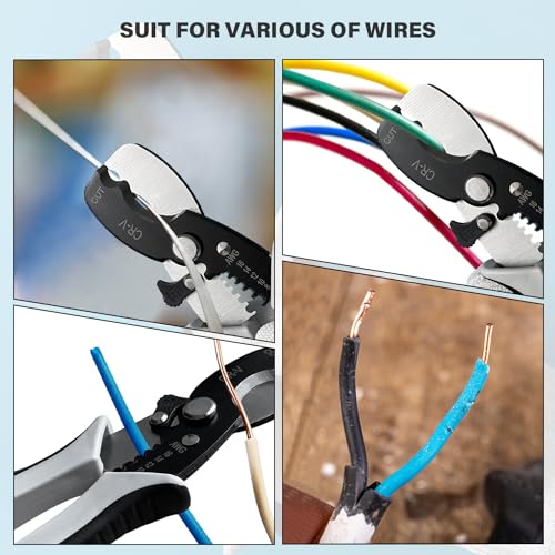 BOOSDEN Wire Cutters Stripper, BOOSDEN 8 inch Cable Cutters, Awg Wire Cutters,Precision Wire Stripper,Heavy Duty Cable Cutters, Spring Cable Cutting Pliers for Aluminum Wire,Communications Cable Cutting - Image 4