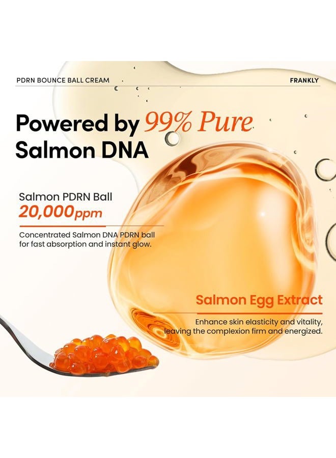 FRANKLY Salmon PDRN Bounce Ball Cream – 99% Pure Salmon DNA Moisturizer for Skin Repair & Glow | Post Microneedling Recovery & Barrier Repair | Lightweight Gel Cream | Korean Skincare | 1.69 fl oz - Image 4