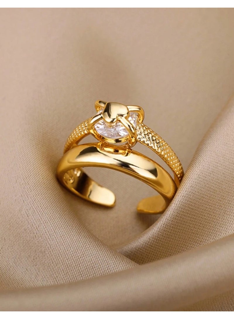 GOLDMAX 21k Gold Plated Ring For Women One Size With Gift Box - Image 1