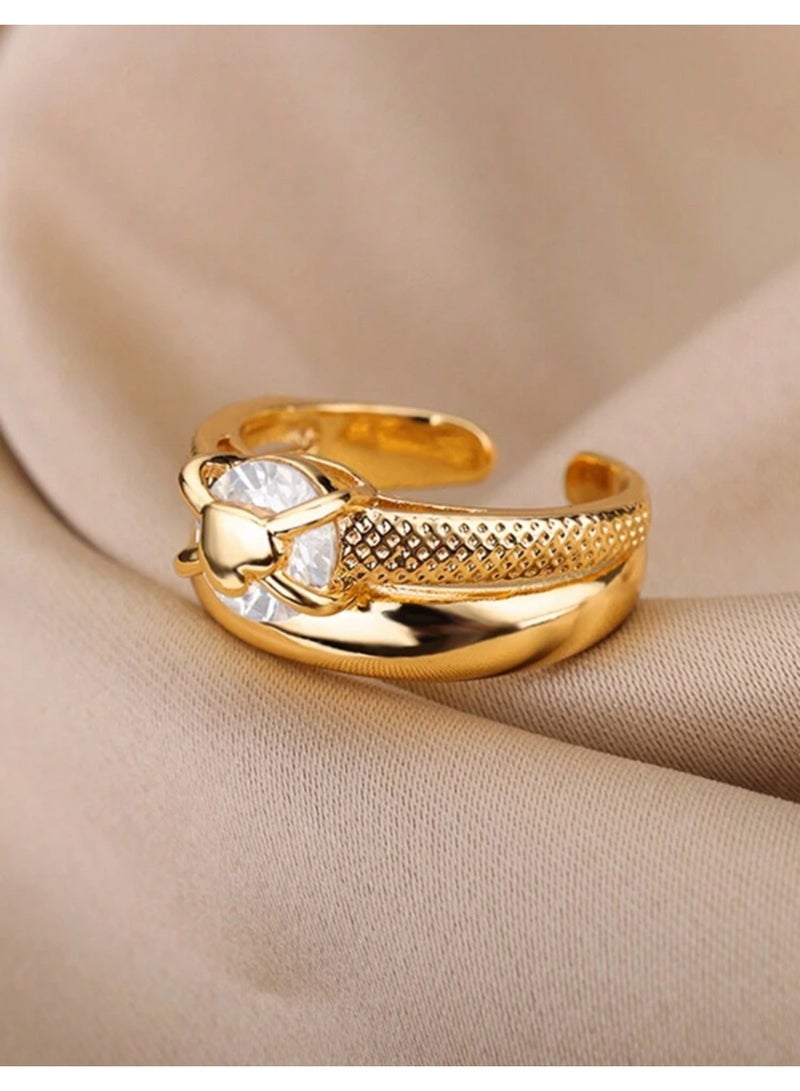 GOLDMAX 21k Gold Plated Ring For Women One Size With Gift Box - Image 4