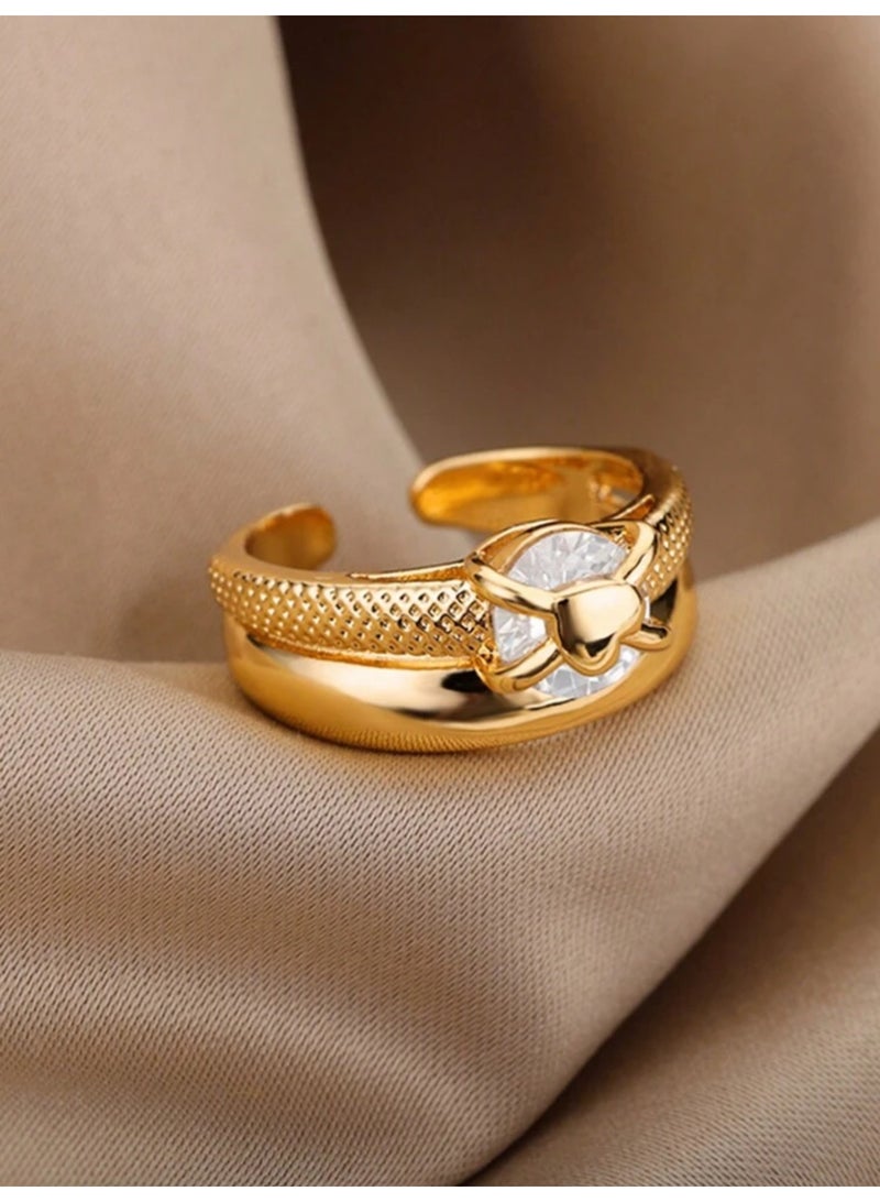 GOLDMAX 21k Gold Plated Ring For Women One Size With Gift Box - Image 3