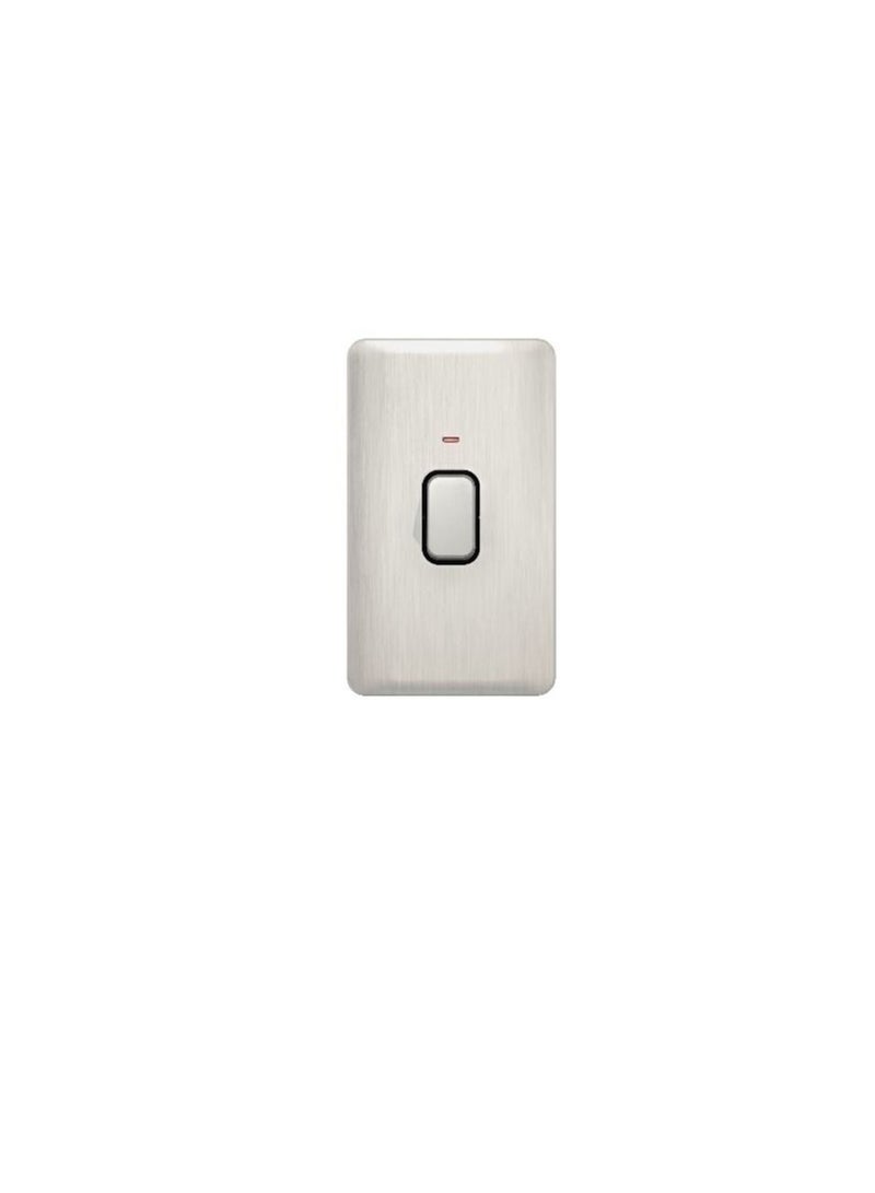 Schneider Electric GGBL4021BSSS Lisse Control Switch 2 Gang LED - 50A DP Stainless Steel with Black Interior - Image 2