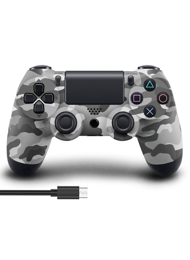 وحدة تحكم لاسلكية لجهاز PS4 تدعم الاهتزاز المزدوج ومستشعر حركة 6 محاور ولوحة لمس حساسة ومكبر صوت مدمج ومقبس سماعة رأس استريو متوافق مع PS 4 (رمادي) - Image 1