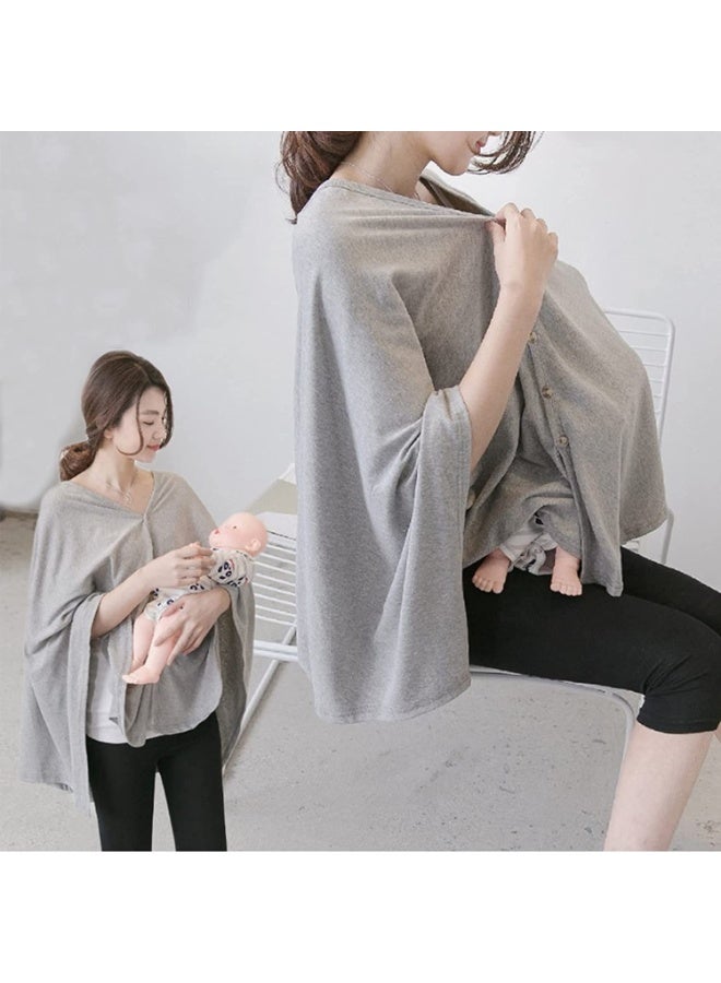 غطاء الرضاعة، منشفة الرضاعة الطبيعية، وشاح تغذية الطفل، غطاء حماية الرضاعة الطبيعية، وشاح الرضاعة الطبيعية الخارجي، تغطية خصوصية 360 درجة، عالمي لجميع المواسم (رمادي) - Image 3