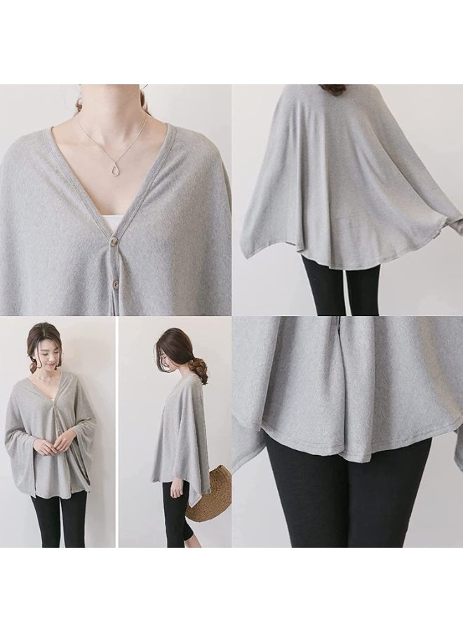 غطاء الرضاعة، منشفة الرضاعة الطبيعية، وشاح تغذية الطفل، غطاء حماية الرضاعة الطبيعية، وشاح الرضاعة الطبيعية الخارجي، تغطية خصوصية 360 درجة، عالمي لجميع المواسم (رمادي) - Image 5