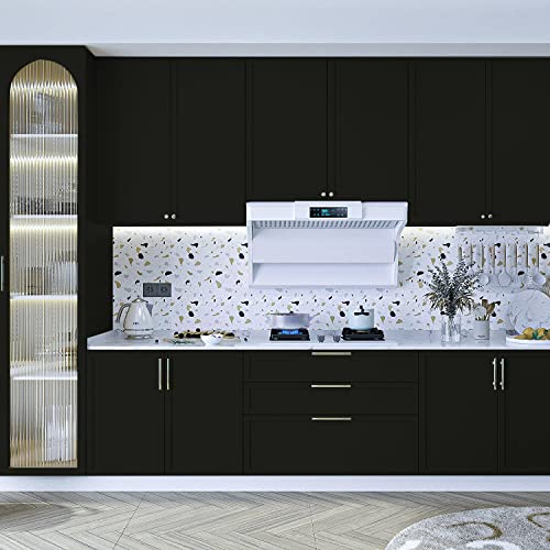 Yancorp Matte Black Contact Paper Peel and Stick Wallpaper Solid Black Self-Adhesive Drawer Stick and Peel Countertop Stickers (16"x78.7", Black)… - Image 5