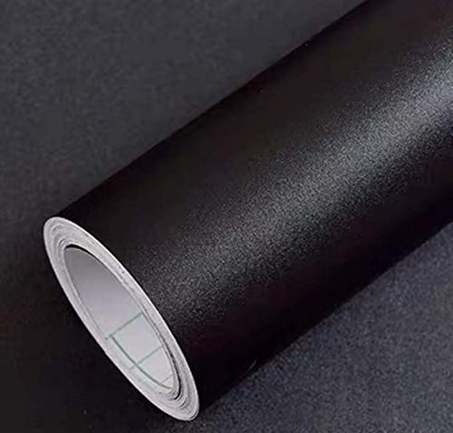 Yancorp Matte Black Contact Paper Peel and Stick Wallpaper Solid Black Self-Adhesive Drawer Stick and Peel Countertop Stickers (16"x78.7", Black)… - Image 1