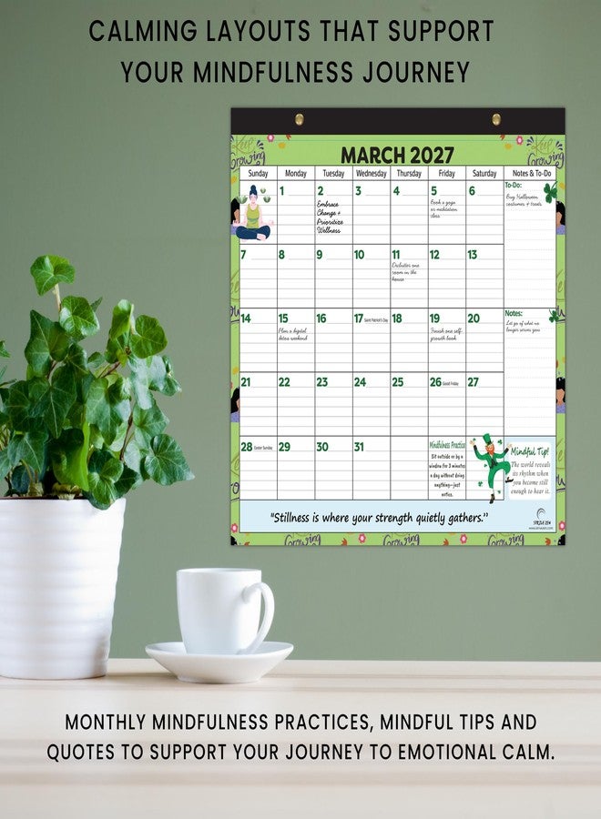 STRIVE ZEN 2026-2027 Magnetic Fridge Calendar - 24-Month Refrigerator Planner, Strong Magnets, Tear-Off Pages, Large Writing Blocks + Notes (January 2026-December 2027) - Image 3