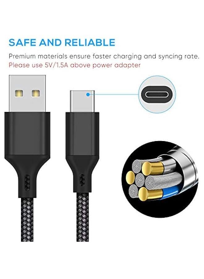 Charger Charging Cable for PS5 Controller, Xbox Series X, Xbox Series S, Nintendo Switch Controller, 2-Pack USB C Cable Nylon Braided Type-C Port Accessory Kit (Black) - Image 4