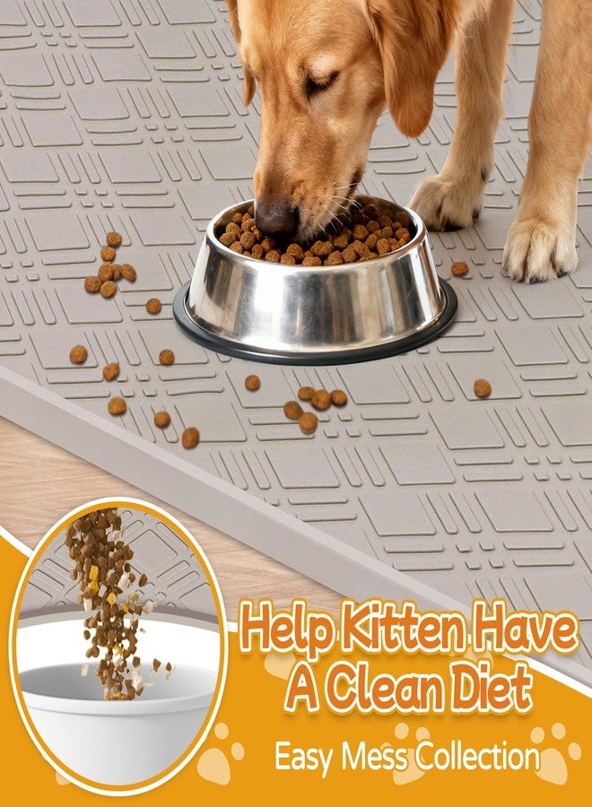 Lanstics Dog Food Mat, 42" x29" Large Silicone Mat Dog Feeding Mat with Raised Edge Non-Slip Pet Feeding Mat for Food and Water Bowl, Easy to Clean, Floor Protection (Beige) - Image 5
