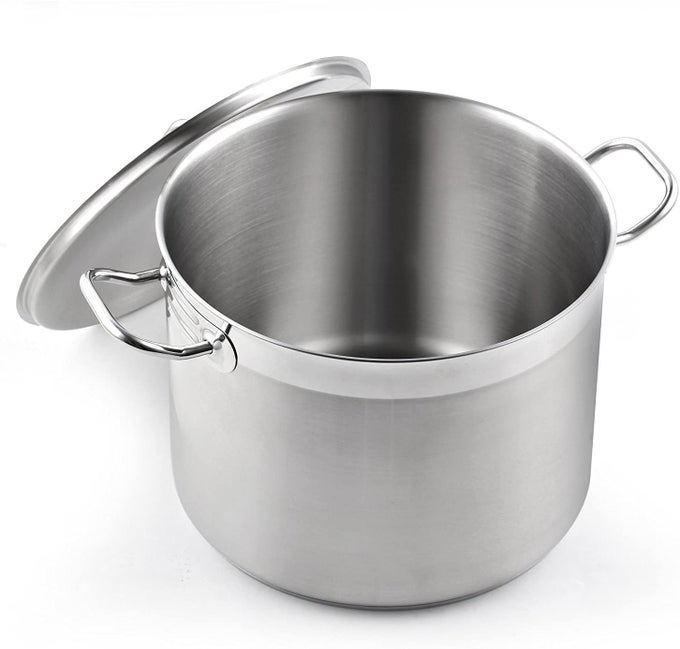 STOCKPOTS STAINLESS STEEL 8 QUART PROFESSIONAL GRADE STOCK POT WITH LID SILVER