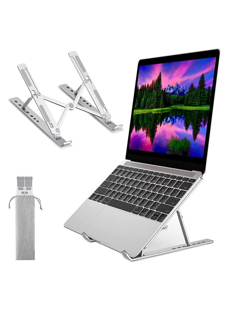 ELTRAZONE Adjustable Laptop Stand, Portable Aluminium Laptop Riser Laptop Holder for Desk, Foldable Ventilated Cooling Computer Support Stand for Apple MacBook Pro/Air, HP, Sony, Dell - Image 1