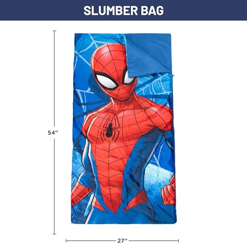 Jay Franco Marvel Spiderman 3 Piece Sleepover Set - Cozy & Warm Kids Slumber Bag with Pillow & Eye Mask (Official Marvel Product) - Image 2