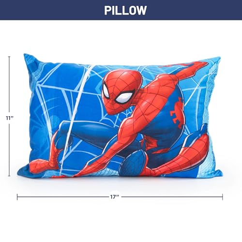Jay Franco Marvel Spiderman 3 Piece Sleepover Set - Cozy & Warm Kids Slumber Bag with Pillow & Eye Mask (Official Marvel Product) - Image 3