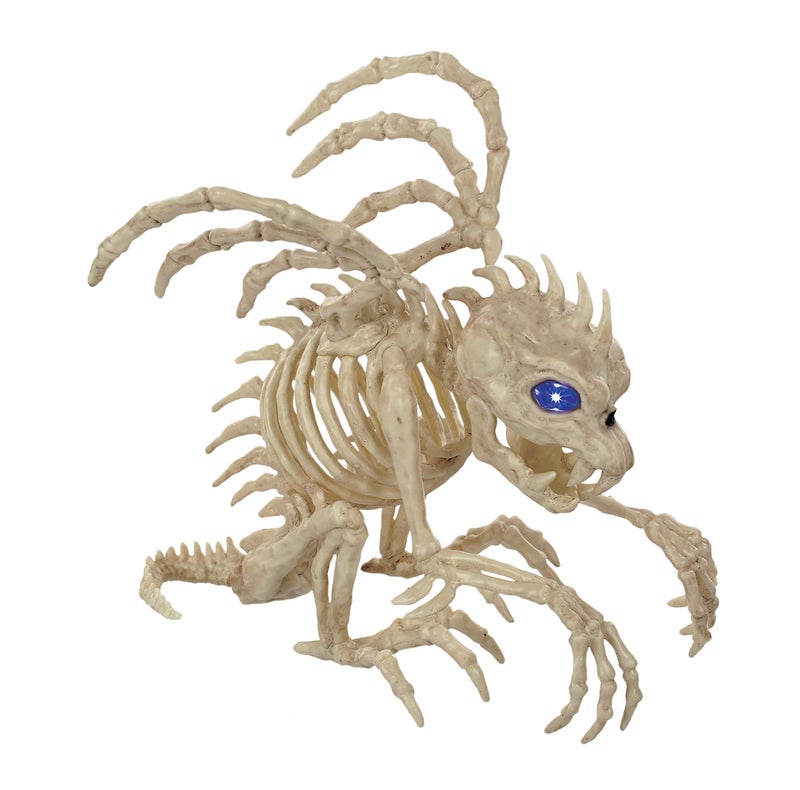 Crazy Bonez LightUp Skeleton Gargoyle 10 Halloween Gargoyle with Glowing Blue LED Eyes Durable AllWeather Plastic Bone Decoration for Indoor Outdoor Spooky Display - Image 2