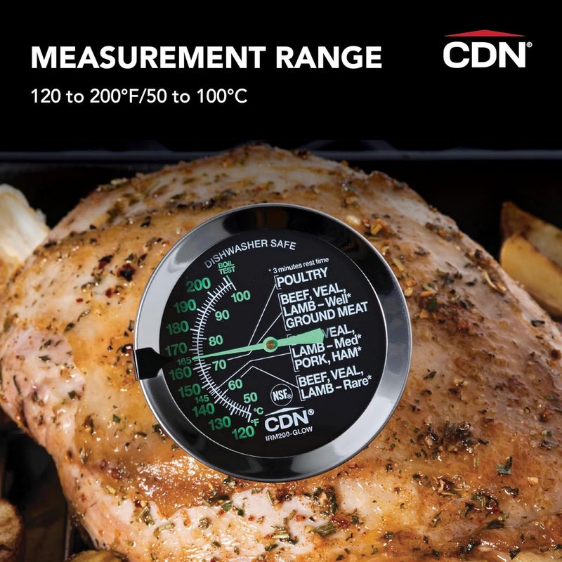 CDN Ovenproof Meat Thermometer – Glow Dial | ProAccurate® | Waterproof | 2" Dial | For Roasting, Poultry, Beef | Recalibratable | Easy-Read | IRM200-GLOW - Image 5