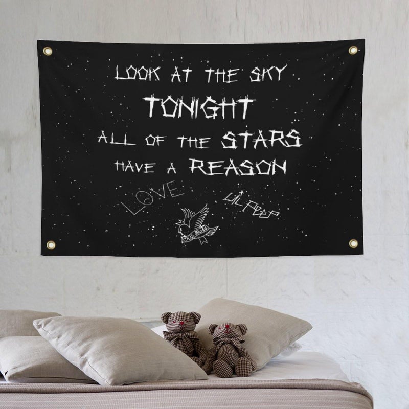salmophy Lil Peep Tapestries Love Rapper Tapestry 3x5 ft Wall Hanging Room Art Home Decoration Gift Bedroom Decor Living Room Door Curtain Balcony - Image 2