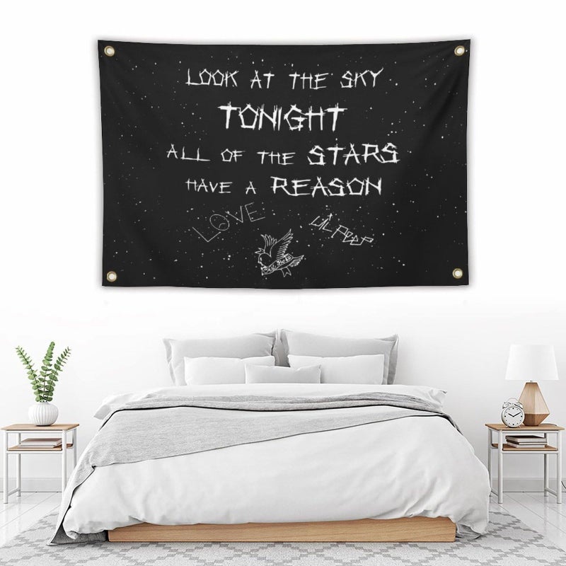 salmophy Lil Peep Tapestries Love Rapper Tapestry 3x5 ft Wall Hanging Room Art Home Decoration Gift Bedroom Decor Living Room Door Curtain Balcony - Image 5