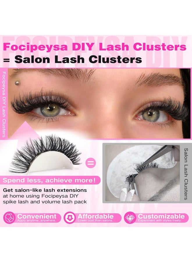 Focipeysa Fluffy Lash Extension Mink Thick Cluster Eyelash Extensions 10-18mm Lash Clusters Individual Lash Extensions DIY Clusters Lashes Extension at Home by Focipeysa (300pcs-70P+80P+90P 10-18mm) - Image 2