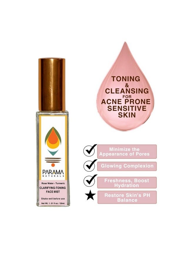 PARAMA NATURALS Turmericrosewater Toning And Clarifying Facial Mist 30Ml Refreshing Hydration For Sensitive And Acneprone Skin  - Image 2