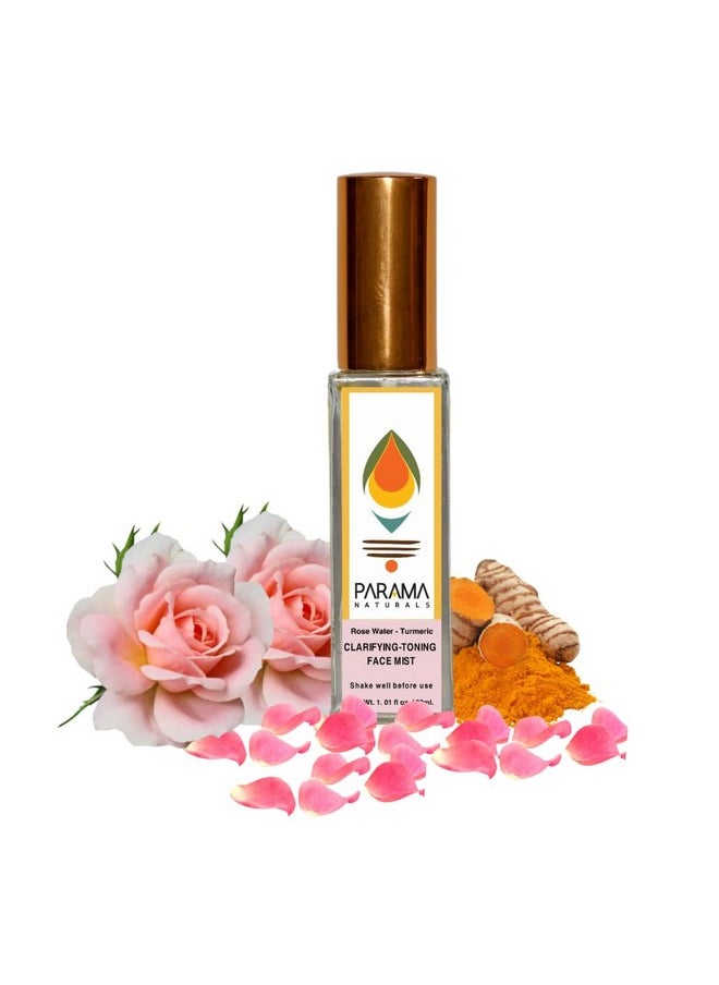 PARAMA NATURALS Turmericrosewater Toning And Clarifying Facial Mist 30Ml Refreshing Hydration For Sensitive And Acneprone Skin  - Image 1