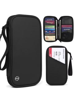 Excefore Family Passport Holder Travel Wallet, RFID Blocking Travel Document Organiser Passport Cover, Ideal for Keeping Your Passport, ID Cards, Flight Tickets, and Money Safe and Secure, Black  - Image 2